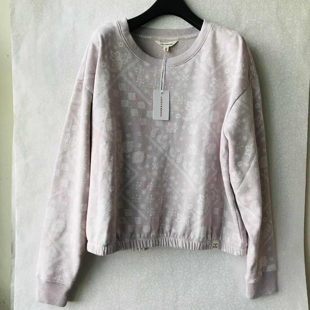 Lucky Brand Long Sleeve  Round Neck  60% Cotton  Size : L  MSRP $79.50